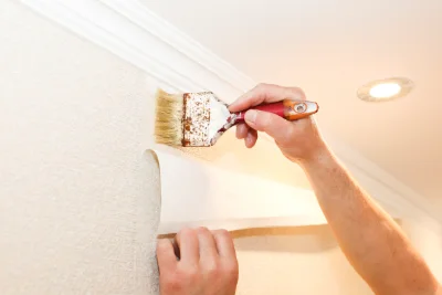 Pose de papier peint à Larnas — revêtements muraux et toiles de verre